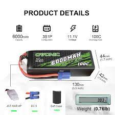 Ovonic 3S Lipo Battery 100C 6000mAh 11.1V 3S Lipo 3S Battery with EC5  Connector for Arrma 1/5 1/8 1/10 RC Car and Truck _ - AliExpress Mobile