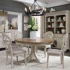 Kitchen tables are hot spots even when there's no food on them. Farmhouse Reimagined Oval Dining Room Set W Splat Back Chairs Liberty Furniture 5 Reviews Furniture Cart