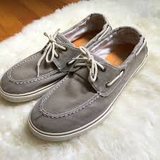 Sperry Grey Canvas Top Sider Boat Shoes 9 Halyard