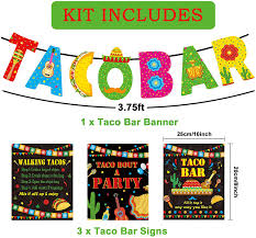 If the graphic is placed inside the text box, experiment with wrapping the text. Buy Taco Bar Decoration Kit Mexican Banner Table Sign Food Tent Cards Cinco De Mayo Fiesta Birthday Party Bachelorette Bridal Shower Favors Supplies Set Of 22 Online In Vietnam B08v576cpf