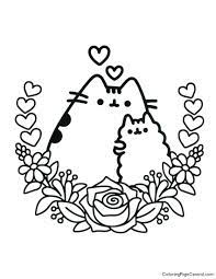 Pusheen Coloring Pages Food Mandala Coloring And Drawing