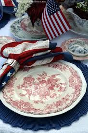A Red White And Blooming Patriotic Table Independence Day Fourth Of July Decor Patriotic Celebration