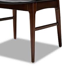Mid century modern dining armchair (set of 2). Eira Mid Century Modern Black Faux Leather Upholstered Walnut Finished Wood Dining Chair Set Ashley Furniture Homestore