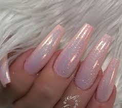 Pagesotherjust for funglamorousvideosbeautiful pink & glitter acrylic nails. Light Pink Glitter Acrylic Nails Fiina Nail Lounge Gorgeous Nails Nails Cute Nails