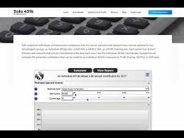 Solo 401k Contribution Calculator Youtube