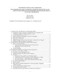 transfer planning in 2012 and beyond use it