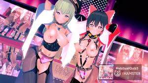 Touhou Project Series Hai Phut Hon in Latex Suit Reimu Hakurei and Sanae  Kochiya Sexy Erotic Babe 3D Hentai Mmd R18