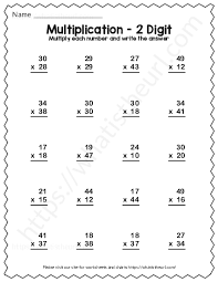 double digit multiplication worksheet with answer key 1 of 2 your home teacher