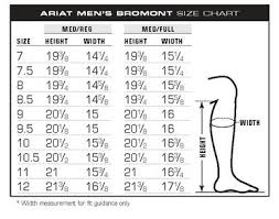 Ariat Bromont Size Charts Unicorn Saddlery