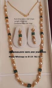 Find Exclusive Designs Made In Perfect Finish Presenting Pure Emeralds N Rubi Beads Chains Wit Pearl Jewelry Design Gold Fashion Necklace Gold Pendant Jewelry