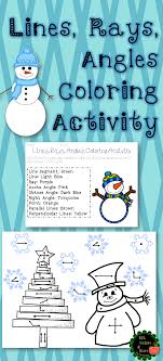 4th Grade Geometry Coloring Activity Lines Angles And Rays Color Activities Christmas Geometry Geometry Activities