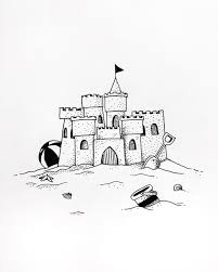 Inktober 2019 05 Build Sand Drawing Castle Illustration Beach Illustration