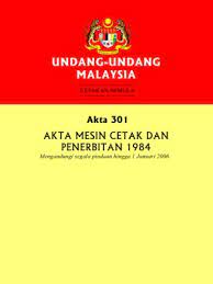 Printing presses and publications act 1984. Akta 301 Akta Mesin Cetak Dan Penerbitan 1984 Xentral Methods Xentral Methods Sdn Bhd 978 967 0588 62 9 E Sentral Ebook Portal