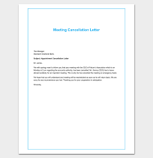 Meeting Cancellation Letter Format Lettering Letter Templates Appointments