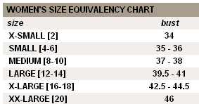 cutter buck womens size chart