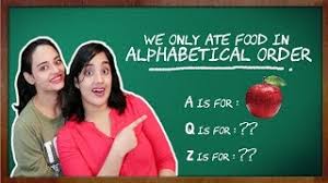 Questions may vary on the arrangement of alphabets. We Only Ate Food In Alphabetical Order For 24 Hours Challenge A To Z Life Shots Youtube
