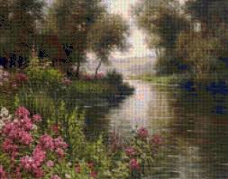 Placid Cottage By The Stream C Kanavice Ornekleri Kanavice Tablolar