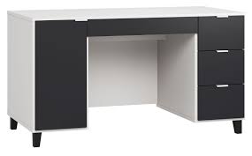 Die edel anmutende tischplatte und die stabile stahlkonstruktion. Schreibtisch Vacas 02 Farbe Weiss Schwarz Abmessungen 78 X 140 X 67 Cm H X B X T