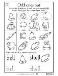 Maybe you would like to learn more about one of these? Rhyming Words Bell And Shell Kindergarten Preschool Reading Writing Worksheet Greatschools