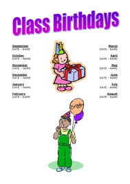 For everyone who has birthdays, this the birthday list was written to be the perfect gift. Class Birthday List Teaching Ideas