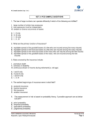 General insurance questions answers are applicable for any kind of insurance related exam preparation in india like lic, irda agent. Pce Sample Questions Set 2 Eng Life Insurance Insurance