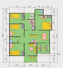 12 Denah Rumah 3 Kamar Dengan 1 Mushola