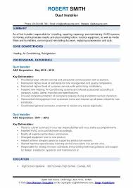 Bill quickly and correctly, each and every time, with the hvac invoice template. Duct Installer Resume Samples Qwikresume