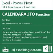 Excek Powerpivot Calendarauto Function Dax Excel Tutorials Excel Shortcuts Microsoft Excel Tutorial