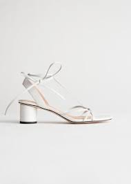 Turn heads and corners in ridiculously chic designer sandals. Square Toe Leather Strappy Heeled Sandals White From And Other Stories On 21 Buttons