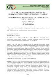 * the online versions of the updated reprints of the laws of malaysia are as marked with an asterisk. Pdf Analisa Transformasi Undang Undang Berkaitan Perlantikan Setiausaha Syarikat