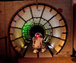 R2 D2 Poses For Photos In The Entrance For Millennium Falcon Experience The During The Press Opening For Star Wars Where Science Star Wars Tech Museum Photo