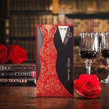 50 Pcs Chinese Red And Black Wedding Invitation Cards Bride And Groom Design Red Wedding Inv Wedding Invitation Cards Wedding Cards Chinese Wedding Invitation