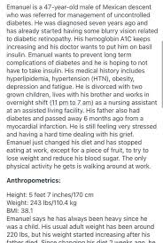 Centimeter is the unit of length in the metric system which is equal to 1/100 of a meter. Emanuel Is A 47 Year Old Male Of Mexican Descent Who Chegg Com
