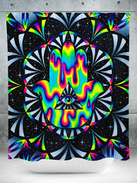 Trippy Hamsa Shower Curtain Electro Threads Trippy Tapestry Trippy Pictures Unique Shower Curtain