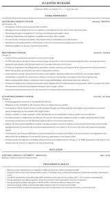 Procurement Officer Resume Sample Mintresume