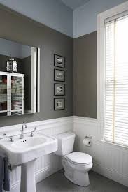 White Beadboard Wainscoting In Bathroom With Grey Wall Colors And Bathroom Wainscoting Bathroom Tile Gray Bathroom Walls Elegant Bathroom Beadboard Wainscoting