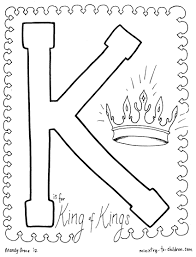 K Is For King Of Kings Coloring Page Bible School Crafts Alphabet Coloring Pages Letter K Crafts