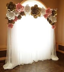 Gold 50th Birthday Party Ideas For Mom Pink White And Gold Paper Flower Backdrop For A 50th Birthday Celebration Ma Gold Birthday Party Decorations Pink And Gold Decorations Rose Gold Party Decor