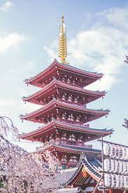 HD wallpaper: japan, taitō, asakusa, tower, pagoda, red, sky, big, temple 