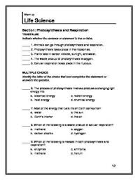 Photosynthesis And Respiration Warm Up And Homework Sheets Photosynthesis Homework Sheet Interactive Science Notebook