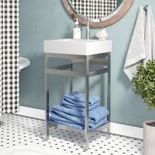 Ivy Bronx Arverne Stainless Steel Open Console 18 Single Bathroom Vanity Set Reviews Wayfair Tuck away as a vanity table in a bedroom retreat or display for guests to admire at the entryway, living.
