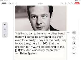 21:08 Mon 8 BS Sep Cancel ADJUST 30% Revert Adjust Fllters 中 Crop AUTO "I  tell you, Larry, there is no other band, there will never be any band like  them ever,