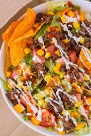 Aunt sue's doritos taco salad a family favorite for potlucks of all kinds! Easy Taco Salad Dinner Then Dessert