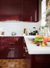Kitchen features black ikea kitchen cabinets ikea ramsjo cabinets. Bold And Glossy Kallarp Dark Red Brown Kitchen Ikea