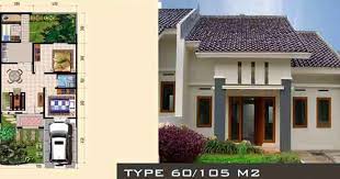 Terdapat empat pilar berbentuk persegi panjang dibagian rumah yang sekaligus menutupi bagian pintu depan rumah. Tren Gaya 25 Rumah Minimalis Type 60