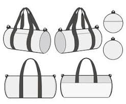 Black And White Bag Outline Boston Bag Vector Illustration Flat Sketches Template Drawing Bag Handbag Hardware Bag Illustration