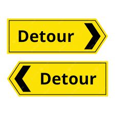 Detour Sign Vector, Detour Sign, Detour Signage, Detour PNG and Vector with  Transparent Background for Free Download