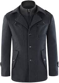 Men S Coats Zip Wool Coat Warm Winter Jacket Fake 2 Piece Tweed Outwear Black Amazon Co Uk Clothing Sweater Outfits Men Jackets Men Fashion Men Shirt Style From classic burberry trenches to sleek prada designs, shop over 3,000 a timeless winter staple, discover our selection of men's trench coats. pinterest