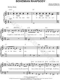 The free bohemian rhapsody piano sheet music peaked on the first position in the united kingdom singles chart and stayed there for nine straight weeks. Queen Bohemian Rhapsody Sheet Music Easy Piano In C Major Download Print Sku Mn0174896