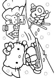 Cute cartoon bear ice skating coloring page. Hello Kitty Winter Coloring Page Hello Kitty Colouring Pages Hello Kitty Coloring Kitty Coloring